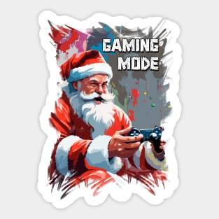 Santa Claus  Funny Gamer Playing Video Games on XMAS Sticker